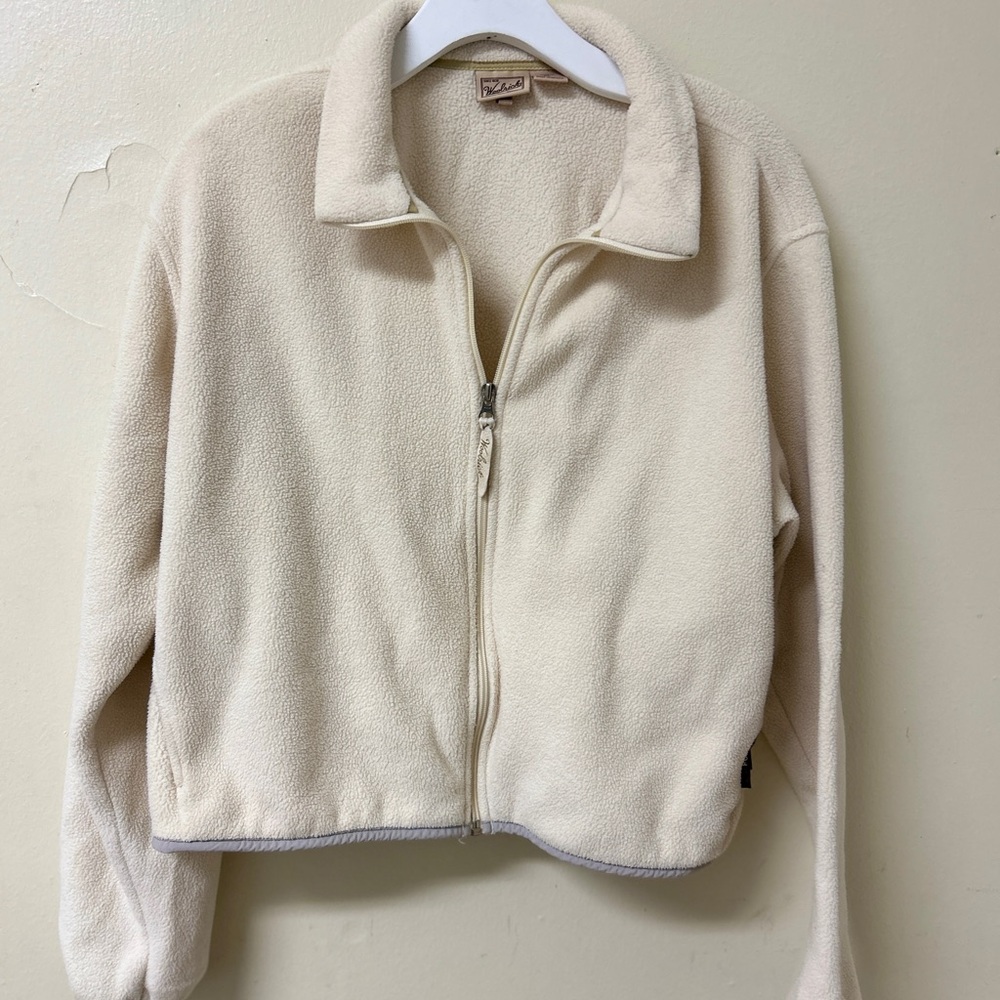 Woolrich Polartec Women’s Cream Fleece Zip-Up Jacket size XL